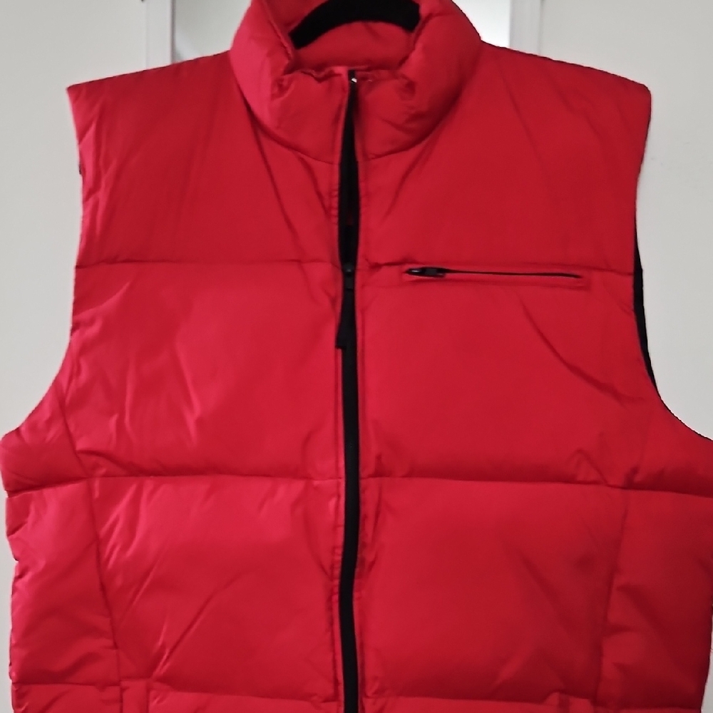 Outbrook Men's Red Puffer Vest Real Down Liner